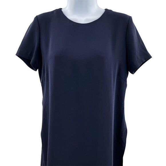 Polo Ralph Lauren Twill Short Sleeve Side Slit Tunic Top Navy Blue Size 0 - Picture 8 of 15